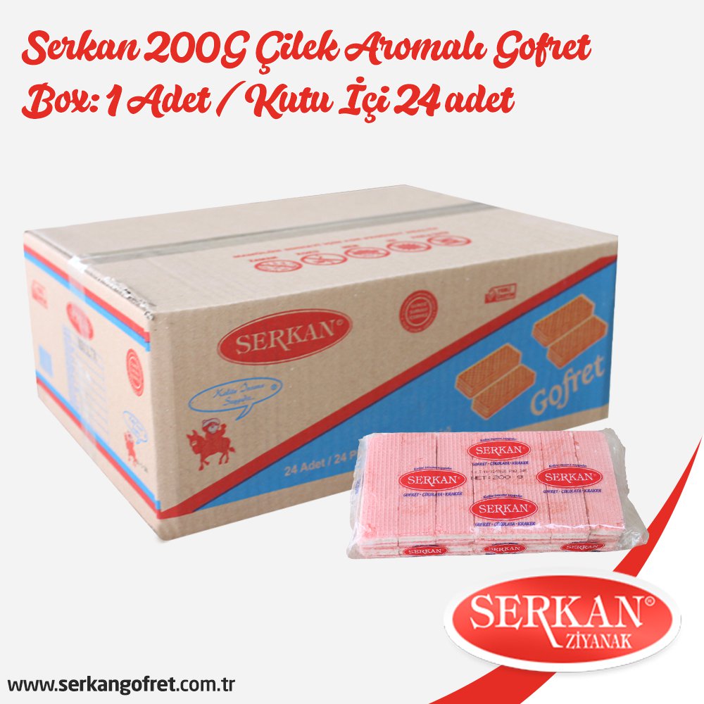 Serkan 200G Çilek Aromalı Gofret