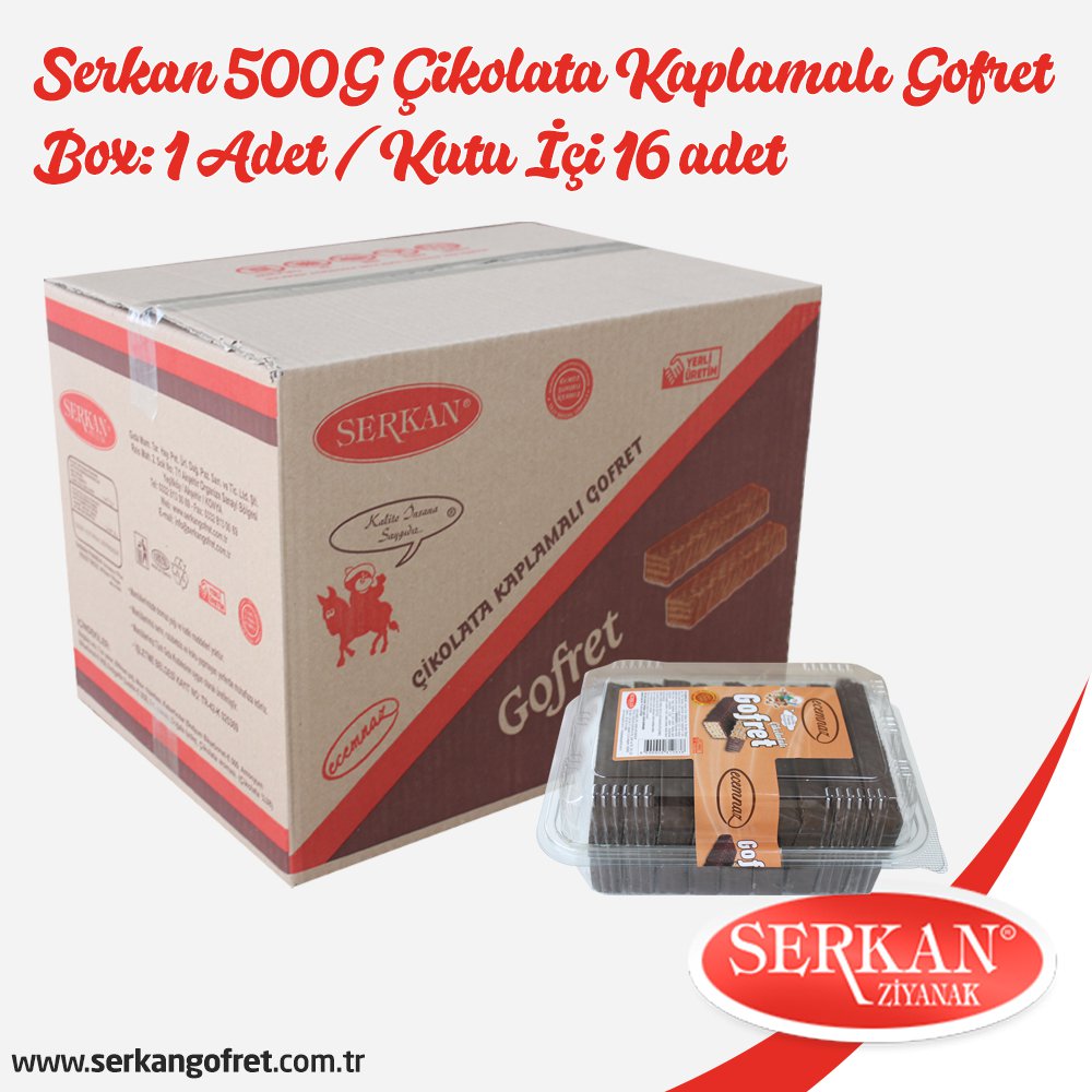 Serkan 500G Çikolata Kaplamalı Gofret