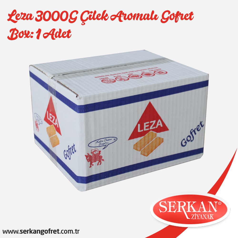 Leza 3000G Çilek Aromalı Gofret