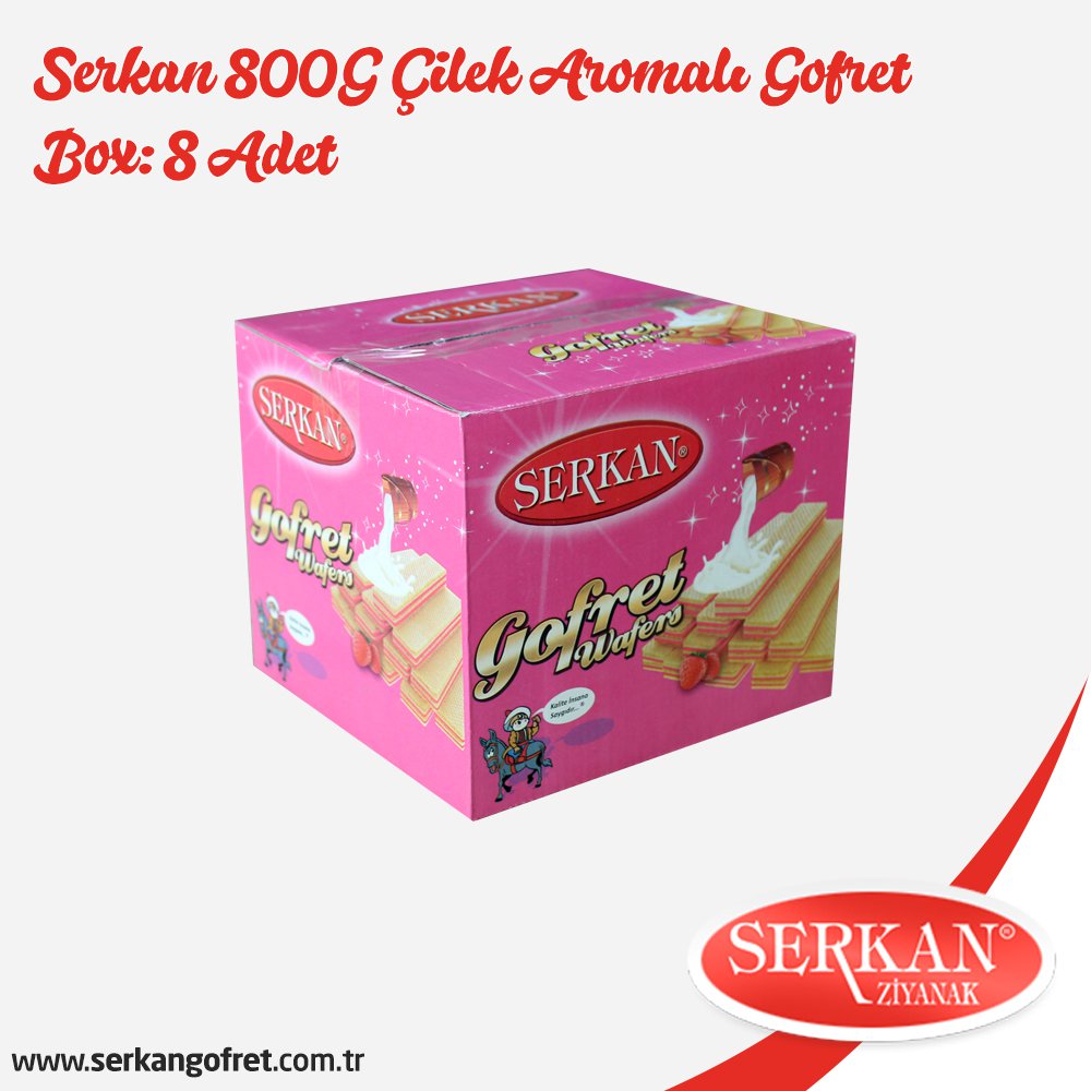 Serkan 800G Çilek Aromalı Gofret