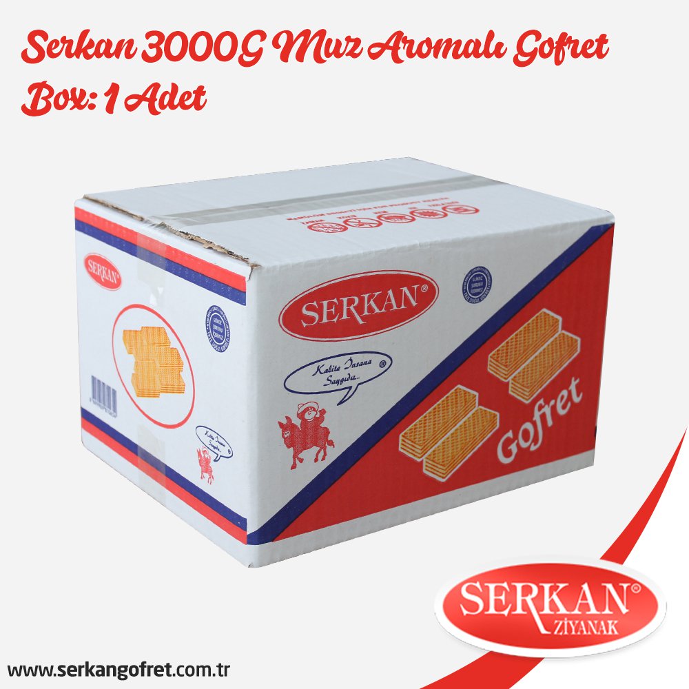 Serkan 3000G Muz Aromalı Gofret