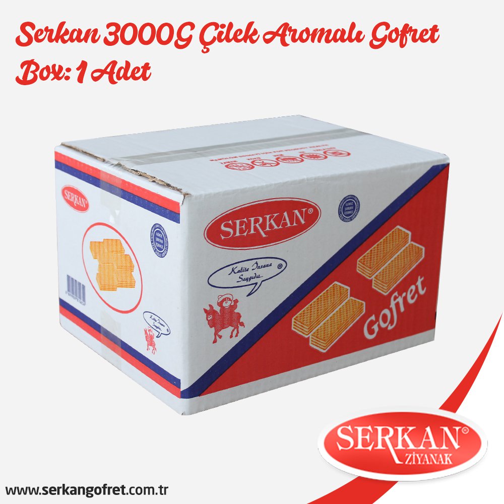 Serkan 3000G Çilek Aromalı Gofret